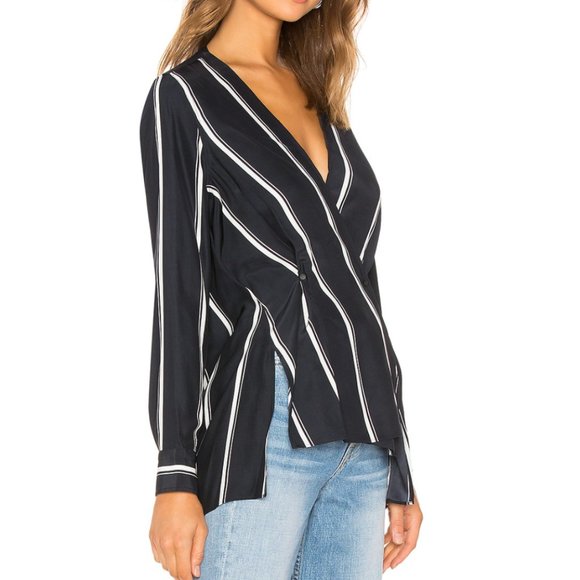 Rag & Bone Debbie Stripe Silk Blouse - Picture 4 of 4